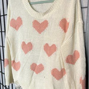 Pink Multiple Heart Sweater
